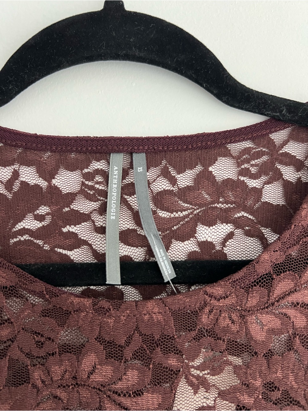Anthropologie Women's Lace Long-Sleeve Top - Brown - Picture 5 of 6